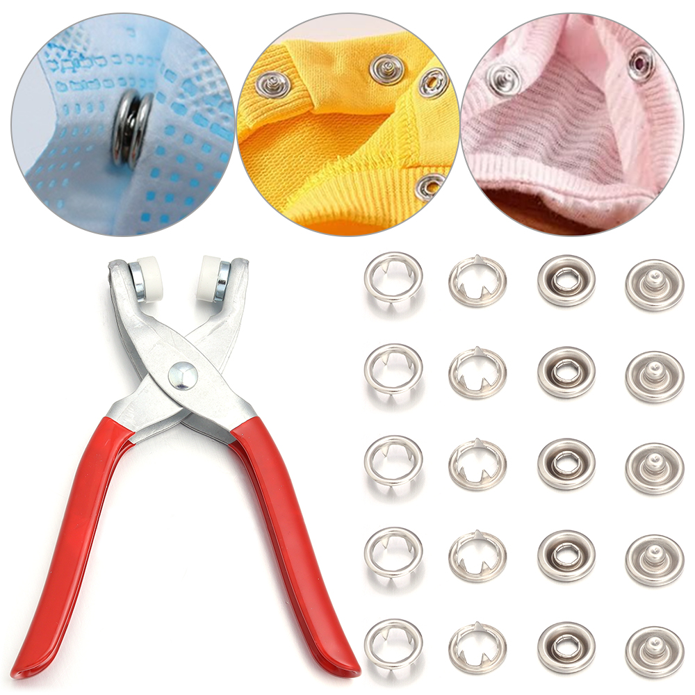 Snap Fastener Set - 50 set 7.5/9.5/11mm Kancing Tekan Baja