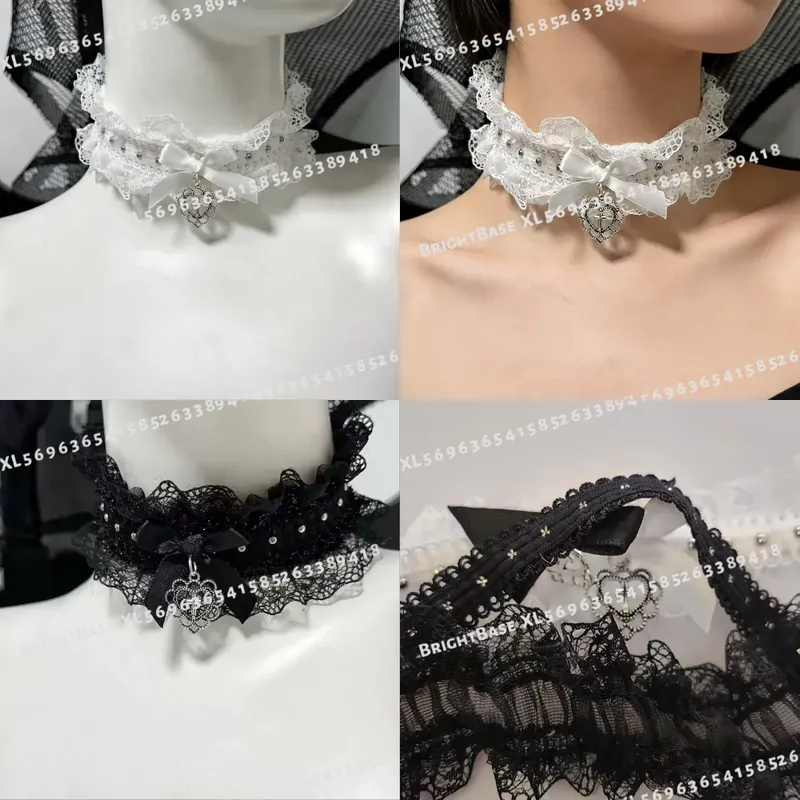 Magnetic Clasp Cosplay - Kalung Renda Hitam Gothic dengan Liontin