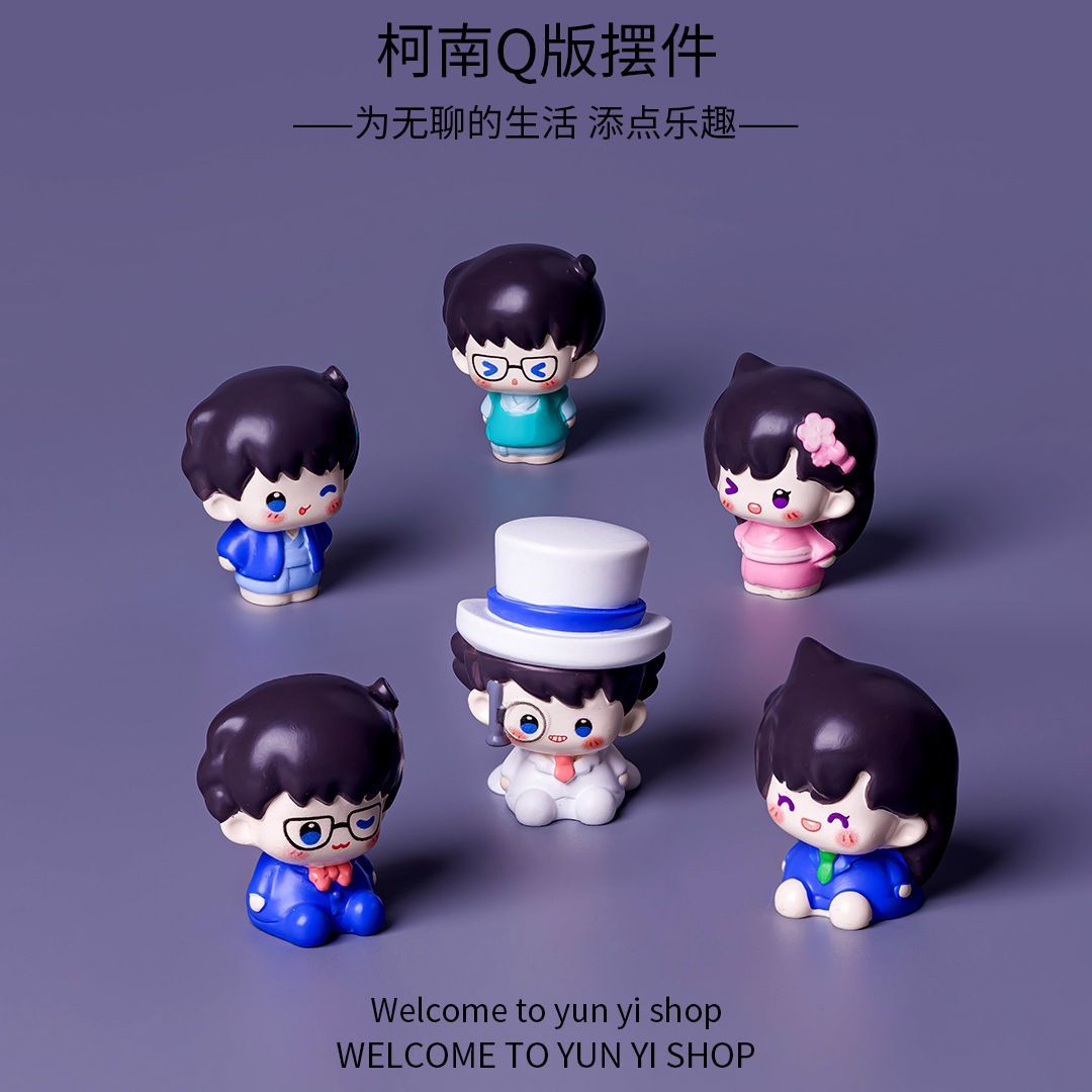 Cosplay Floating Prop - Figur Mini Resin Detektif Conan, Ornamen