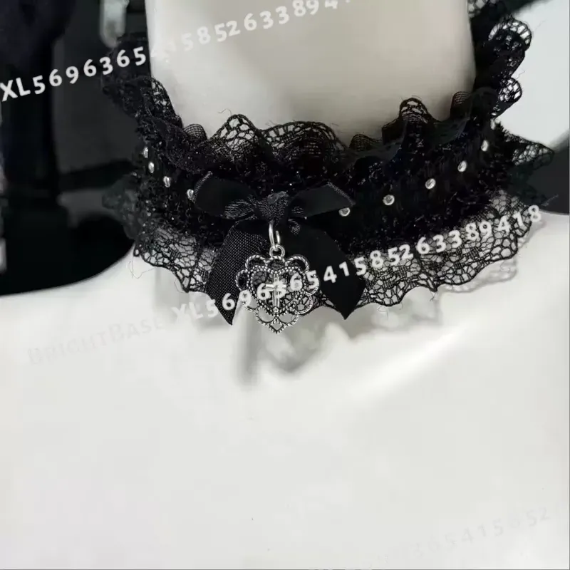 Kalung Renda Hitam Gothic deng - Magnetic Clasp Cosplay ulasan dan harga